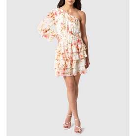 Priya One Shoulder Ruffle Dress