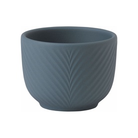 Jasper Conran 100% Recycled Mini Pot in slate blue with embossed leaf texture and matte finish