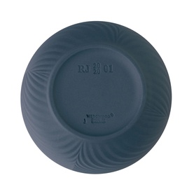 Jasper Conran 100% Recycled Mini Pot in slate blue, base view showing embossed swirl texture and brand markings