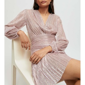Runnylo Draped Lurex Dress