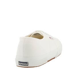 SUPERGA 2750 Cotu Trainers in white canvas, low-top lace-up design with vulcanised gum sole, rear three-quarter view