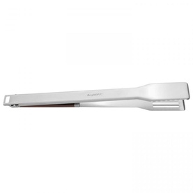 Berghoff Essentials 3 Piece BBQ Set stainless steel tongs with black accent detail, shown individually against white background