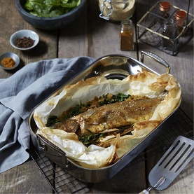 3-Ply Stainless Steel Rectangular Roaster 35cm