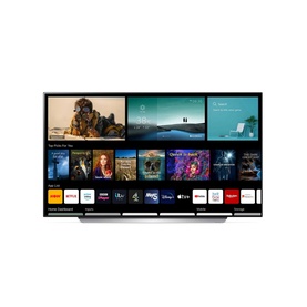 LG 48 Inch 4K OLED C16 Smart TV in silver, displaying home screen with streaming apps and content tiles on slim-bezel screen