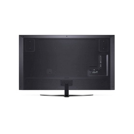 LG 65 Inch 4K NanoCell 81 Smart TV in grey, rear view showing back panel, ports, and central stand mount