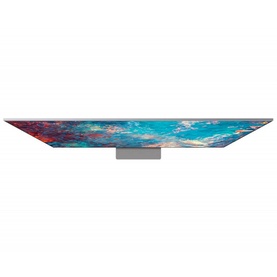 Samsung 75 Inch 4K QN85 NEO QLED Smart TV in black, side profile view showing ultra-slim panel and central stand