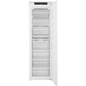 Hotpoint FROST FREE Integrated Freezer 55cm, white, front view showing multiple pull-out drawers and digital display panel