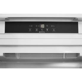 Hotpoint FROST FREE Integrated Freezer 55cm white, close-up of digital control panel with touch icons and vented front panel