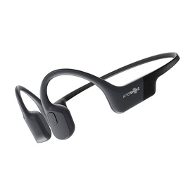 Harman Kardon Aeropex Headphones in dark grey, open-ear bone conduction design with wraparound band and ear hooks
