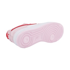 Nike Air Force 1 '07 Trainers in pink, sole view showing pink outsole with circular tread pattern and red heel detail