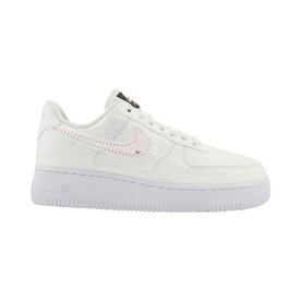 Nike Air Force 1 07 Trainers in brown, white leather upper with perforated Swoosh detail and white sole