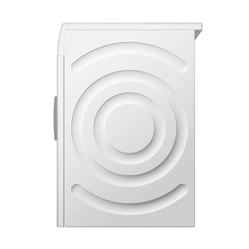 Bosch Serie 4 8kg 1400rpm Washing Machine in white, front view showing circular door design and door handle detail