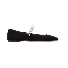 Ade Pearl-Embellished Suede Ballet Flats
