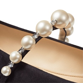 Ade Pearl-Embellished Suede Ballet Flats
