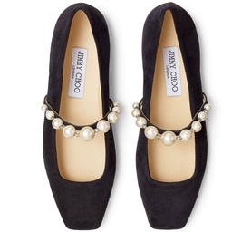 Ade Pearl-Embellished Suede Ballet Flats