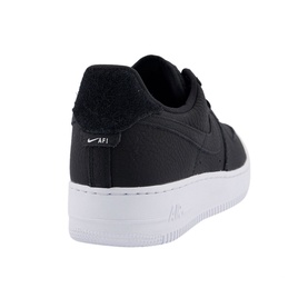 Nike Air Force 1 07 Trainers in black mixed material, low top with white chunky rubber sole, AF1 branding detail visible