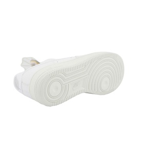 Nike Air Force 1 07 Trainers in white, showing the rubber sole with circular tread pattern and low-top silhouette