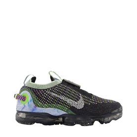 Nike Air Vapourmax 2020 Trainers in black Flyknit with iridescent detail, white Swoosh, and translucent Air sole unit