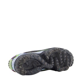 Nike Air Vapourmax 2020 Trainers in black, sole view showing speckled grey outsole with green and purple tonal accents
