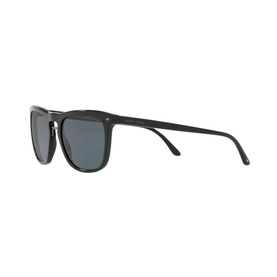 Giorgio Armani Square Sunglasses AR8107 53 in black, angular acetate frame with dark lenses, three-quarter view