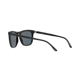 Giorgio Armani Square Sunglasses AR8107 53 in black, angled rear view showing acetate frame and gold-tone temple detail