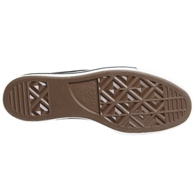 Converse All Star Platform Low Tops in black, showing brown textured rubber outsole with diamond-pattern grip and Converse branding
