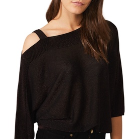 Aine Shimmer One Shoulder Knit Top