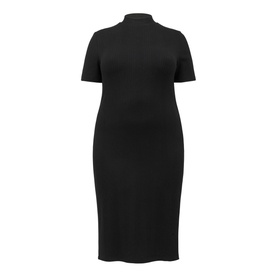 Aisha High Neck Rib Dress