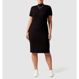 Aisha High Neck Rib Dress