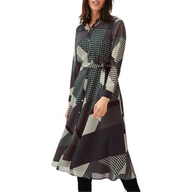 Alaina Geometric Print Shirt Dress
