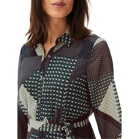 Alaina Geometric Print Shirt Dress