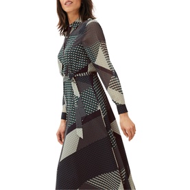 Alaina Geometric Print Shirt Dress