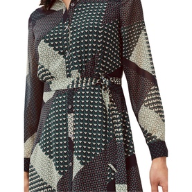 Alaina Geometric Print Shirt Dress