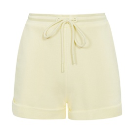 Reiss Annie Jersey Shorts in yellow with elasticated drawstring waist and turn-up cuffs