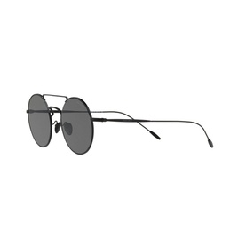 Giorgio Armani Round Sunglasses AR6072 51 in black, round lenses with slim double bridge and thin metal temples