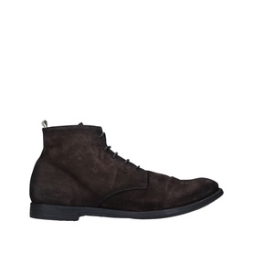 Officine Creative Arc 513 Lace Up Boots in brown distressed suede with black rubber sole, side view