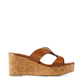 Atia 75 Leather Wedge Sandals