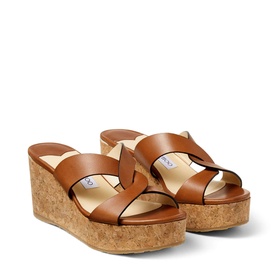 Atia 75 Leather Wedge Sandals