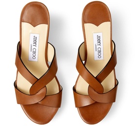Atia 75 Leather Wedge Sandals