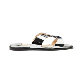 Atia Metallic Leather Flat Sandals