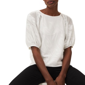 Addie Textured Balloon Sleeve Top