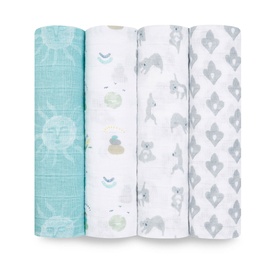 Now & Zen Four Pack Muslin Swaddles