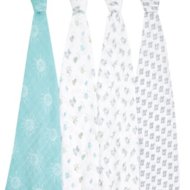 Now & Zen Four Pack Muslin Swaddles