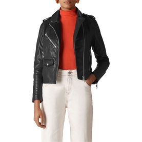 Agnes Pocket Leather Biker Jacket