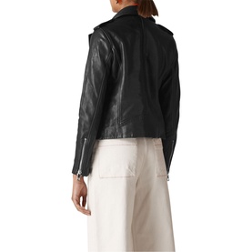 Agnes Pocket Leather Biker Jacket