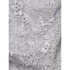 Phase Eight Alisha Lace Jacket in green, close-up of floral lace overlay detailing with intricate cutwork pattern