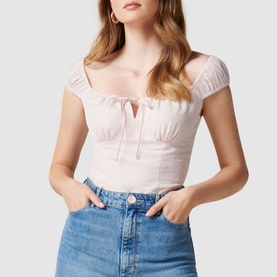 Amanda Linen Babydoll Top