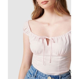 Amanda Linen Babydoll Top