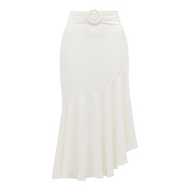 Anna Asymmetric Belted Skirt
