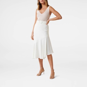 Anna Asymmetric Belted Skirt